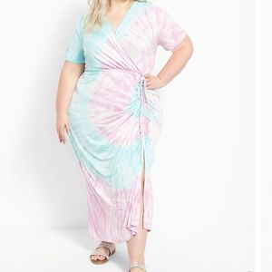 Lane Bryant Ruched Side-Slit Maxi Dress size 26/28